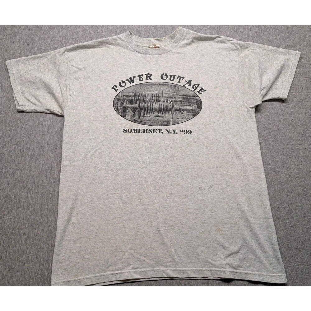 Vintage 1999 Power Outage Fruit Of The Loom Best T-Shirt XL Somerset NY 99